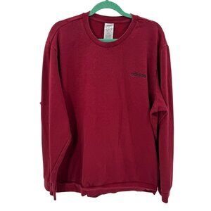 Adidas Mens Maroon Crewneck Sweatshirt 2XL Cotton Blend Casual Warm Pullover